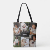 Tote Bag Collage photo de chien Monogrammé (Dos)
