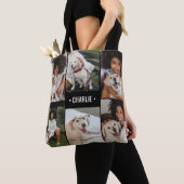 Tote Bag Collage photo de chien Monogrammé (De près)