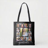 Tote Bag Collage photo de remise de diplômes K-12 écriture (Devant)