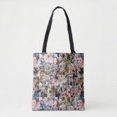 Tote Bag Collage Photo Famille Personnalisé Forme 24 Pic Pu (Devant)