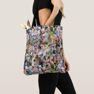 Tote Bag Collage Photo Famille Personnalisé Forme 24 Pic Pu