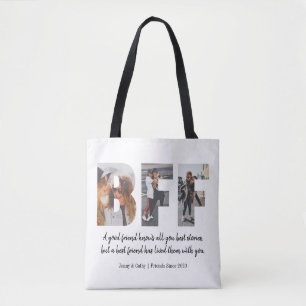 Tote Bag Collage photo moderne BFF Best Friend Besties Chic
