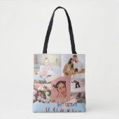 Tote Bag Collage photo moderne Joyeux anniversaire mignon (Devant)