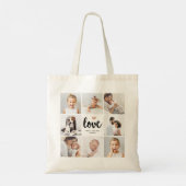 Tote Bag Collage photo simple et chic | Amour avec coeur (Dos)