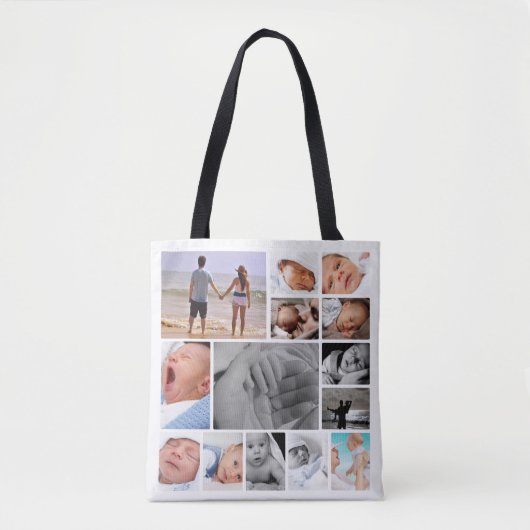 Tote Bag Collage photo unique personnalisé (Devant)