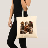 Tote Bag Collage rouge de caniche standard (Devant (produit))
