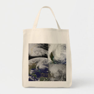 Tote Bag Collage satellite Vue de l'ouragan Sandy