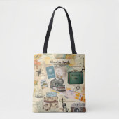 Tote Bag Collage Vintage voyage (Devant)
