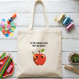 Tote Bag Colle Pailletée Croissance Amusement en Classe Ass