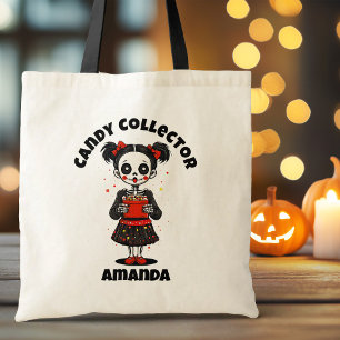 Tote Bag Collecteur de bonbons mignons Squelette filles Hal