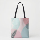 Tote Bag Collection Abstraite Moderne Rose Pâle Menthe (Devant)