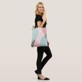 Tote Bag Collection Abstraite Moderne Rose Pâle Menthe (Sur le modèle)