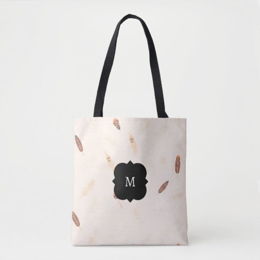 Tote Bag Collection Boho Populaire Luxe Plumes (Devant)