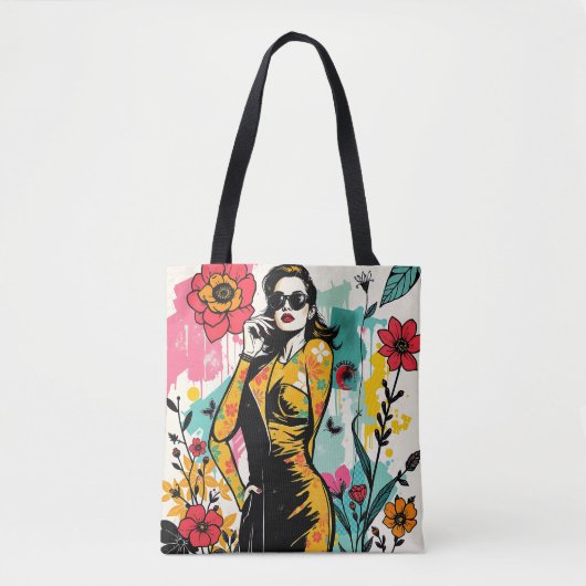 Tote Bag Collection d'art de couture tropicale double face (Devant)