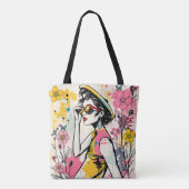 Tote Bag Collection d'art de couture tropicale double face (Dos)