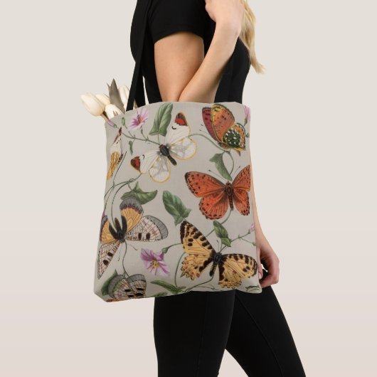 Tote Bag Collection de la papillon Moth Nature Dessin (De près)