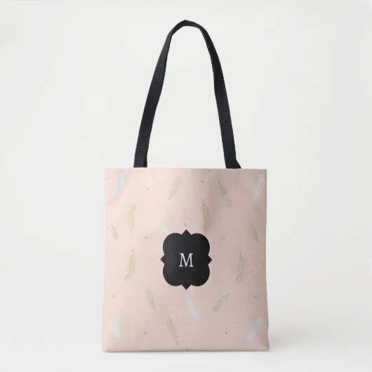 Tote Bag Collection de luxe Boho Moderne Plumes (Devant)