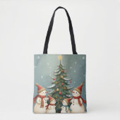 Tote Bag Collection de Noël de famille Festive Snowman (Devant)