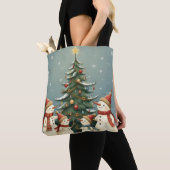 Tote Bag Collection de Noël de famille Festive Snowman (De près)