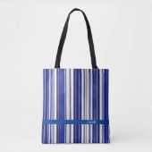 Tote Bag Collection été tendance Marine Blue Boat Stripes (Devant)