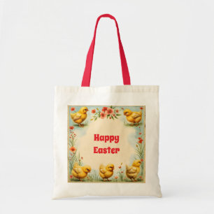Tote Bag Collection vintage de Pâques Petits Poulet