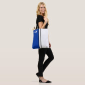 Tote Bag Collège Colors Royal Bleu & Blanc Monogramme (Sur le modèle)