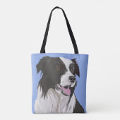 Tote Bag Collie Bordure noire et blanche (Dos)