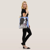 Tote Bag Collie Bordure noire et blanche (Sur le modèle)