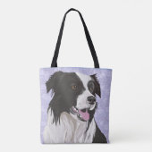 Tote Bag Collie Bordure noire et blanche (Dos)
