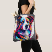 Tote Bag Collie frontalier moderne Abstrait (De près)