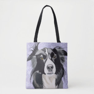 Tote Bag Collie frontière noire et blanche