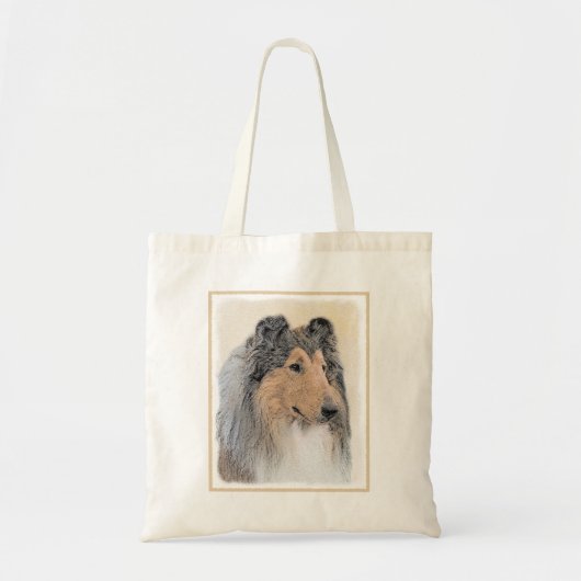 Tote Bag Collie (Rough) Peinture - Cute Original Chien Art (Devant)
