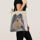 Tote Bag Collie (Rough) Peinture - Cute Original Dog Art (De près)