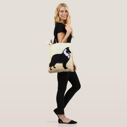 Tote Bag Collie Silhouette  (Sur le modèle)