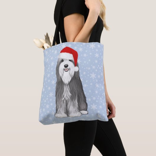 Tote Bag Collie Vacances Jolie Chien Noël (De près)
