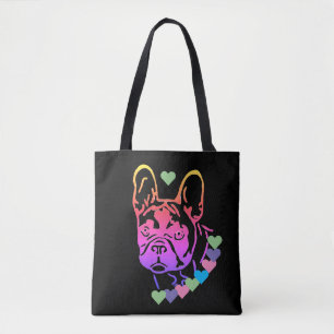 Tote Bag Collier coeur pour Bouledogue Français