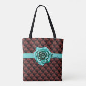 Tote Bag Collier de rose géométrique rétro moderne avec nom (Dos)