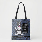Tote Bag Collies de bordure Cool Abstrait personnalisé (Devant)