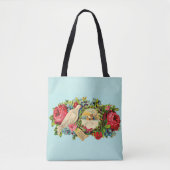 Tote Bag colombe blanche victorienne et message d'amour (Devant)