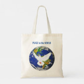 Tote Bag Colombe de la paix avec texte modifiable (Dos)