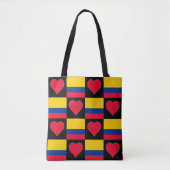 Tote Bag Colombie Drapeau Coeur Motif Patriotique Colombien (Devant)