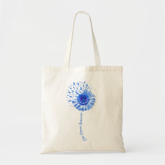 Tote Bag Colon Cancer Sensibilisation Flower Survivor Fight (Devant)