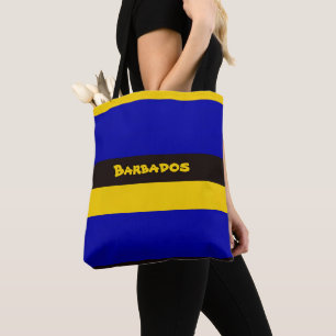 Tote Bag Colonnes de bande de drapeau de la Barbade