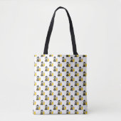 Tote Bag Color Guard Gray Cat Black Yellow Pattern (Devant)