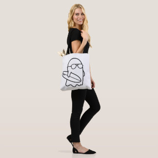 Tote Bag Color Your Own Kawaii Ghost Surfer Summerween