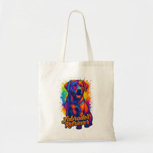 Tote Bag Colorant Pop Art Labrador Retriever - Chien vibran