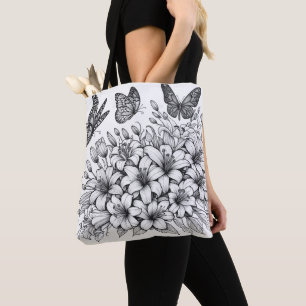 Tote Bag Coloration des papillons d'Imaginaires floraux