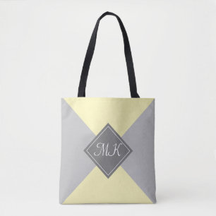 Tote Bag Colorbloc moderne jaune et gris