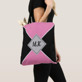 Tote Bag Colorbloc noir et rose Monogramme (De près)