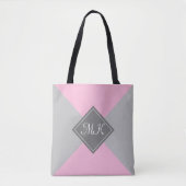 Tote Bag Colorbloc rose et gris (Devant)